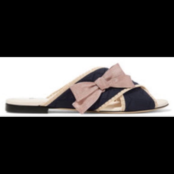 🇮🇹 NWT Authentic FENDI Navy Knit/Leather Sandals - Picture 8 of 8